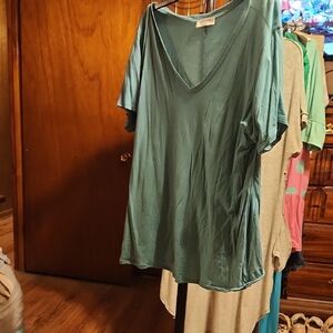 Teal V-Neck Women's Top
